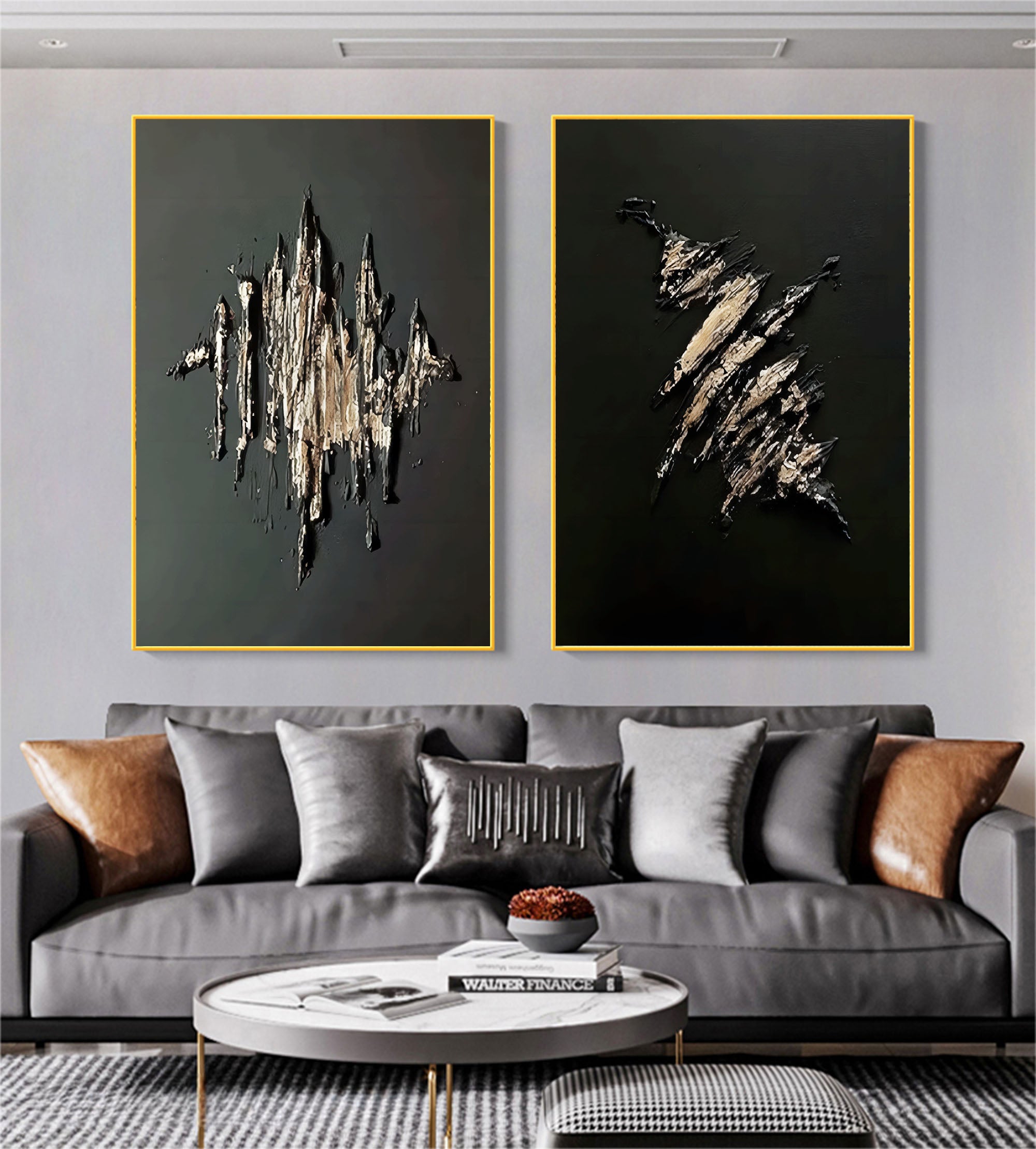 Abstract Painting Set Of 2 #SP059-Homemural
