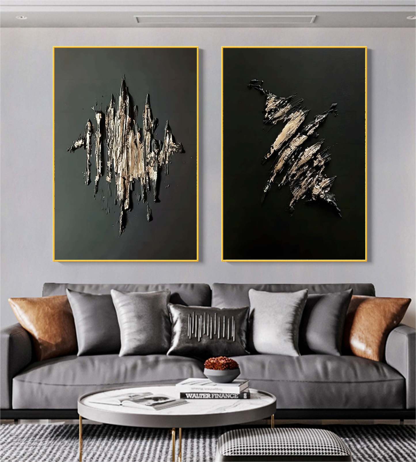 Abstract Painting Set Of 2 #SP059-Homemural