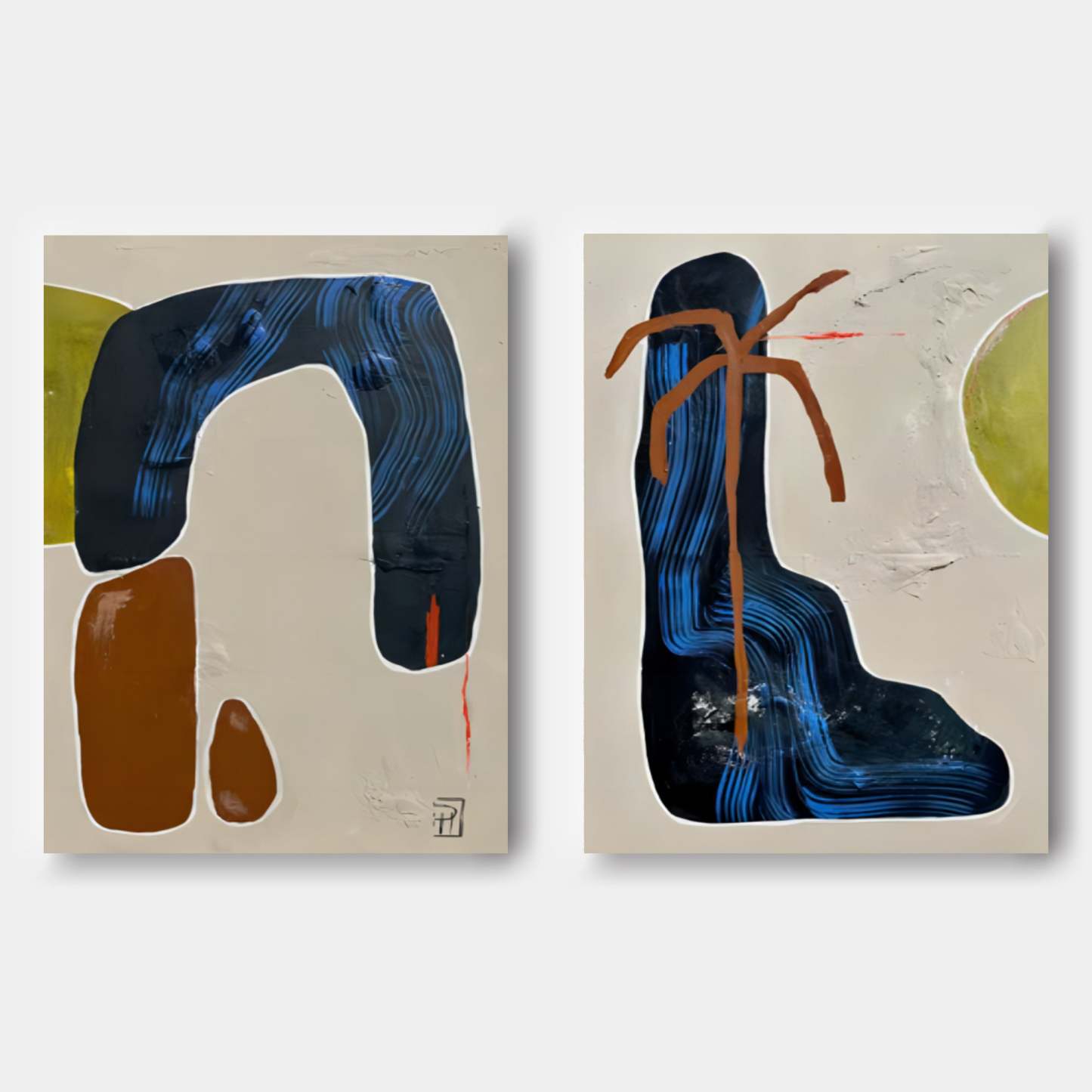 Abstract Painting Set Of 2 #SP147-Homemural