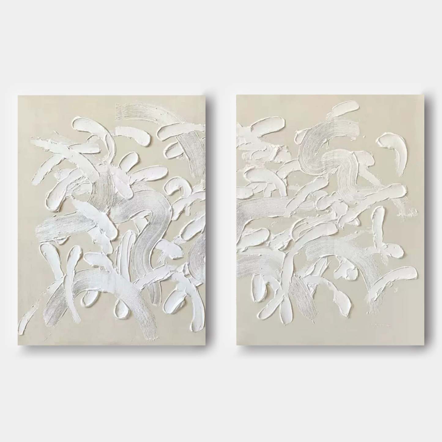 Plaster Art Painting hand - painted Set Of 2 #HM670-Homemural