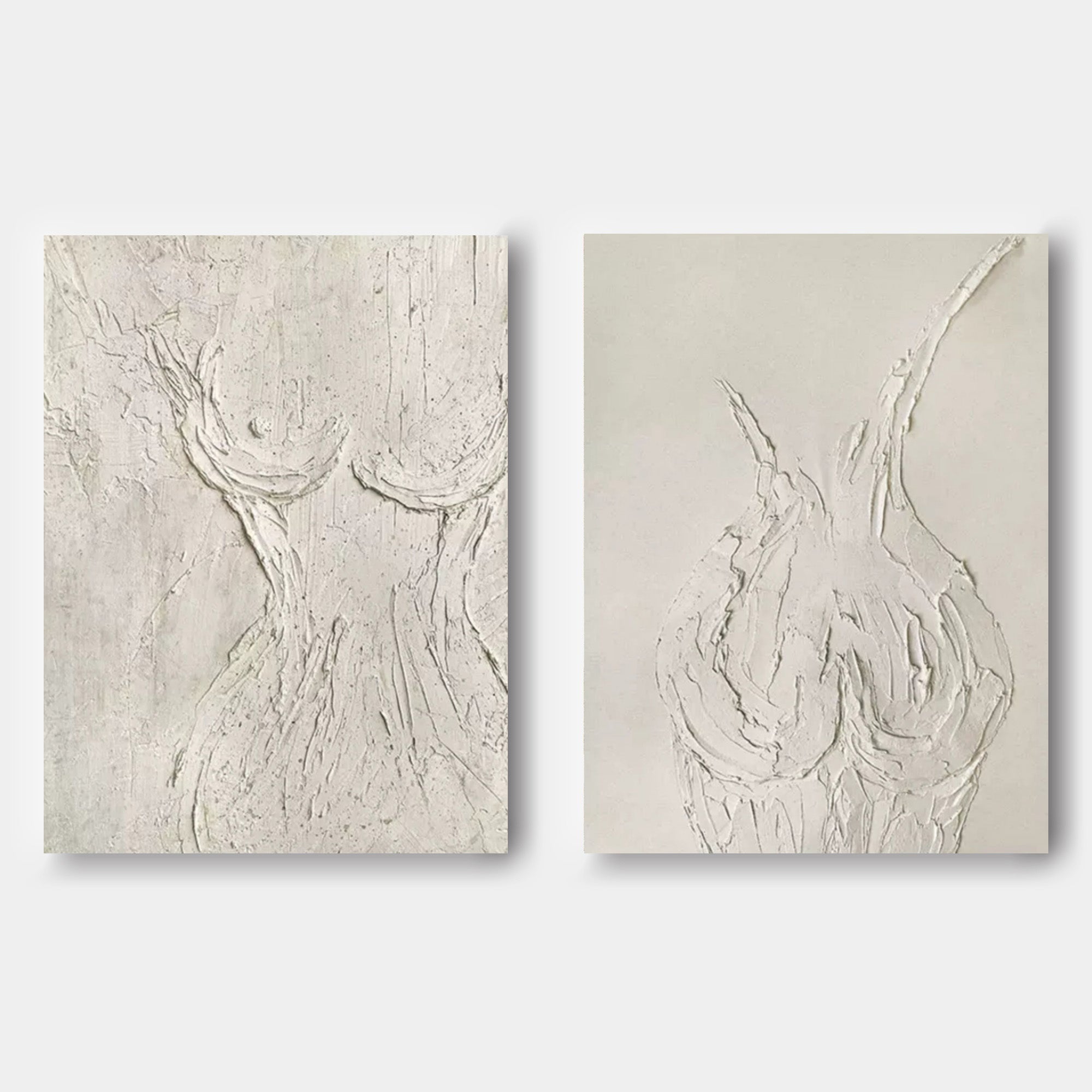 Plaster Art Painting hand - painted Set Of 2 #HM368-Homemural