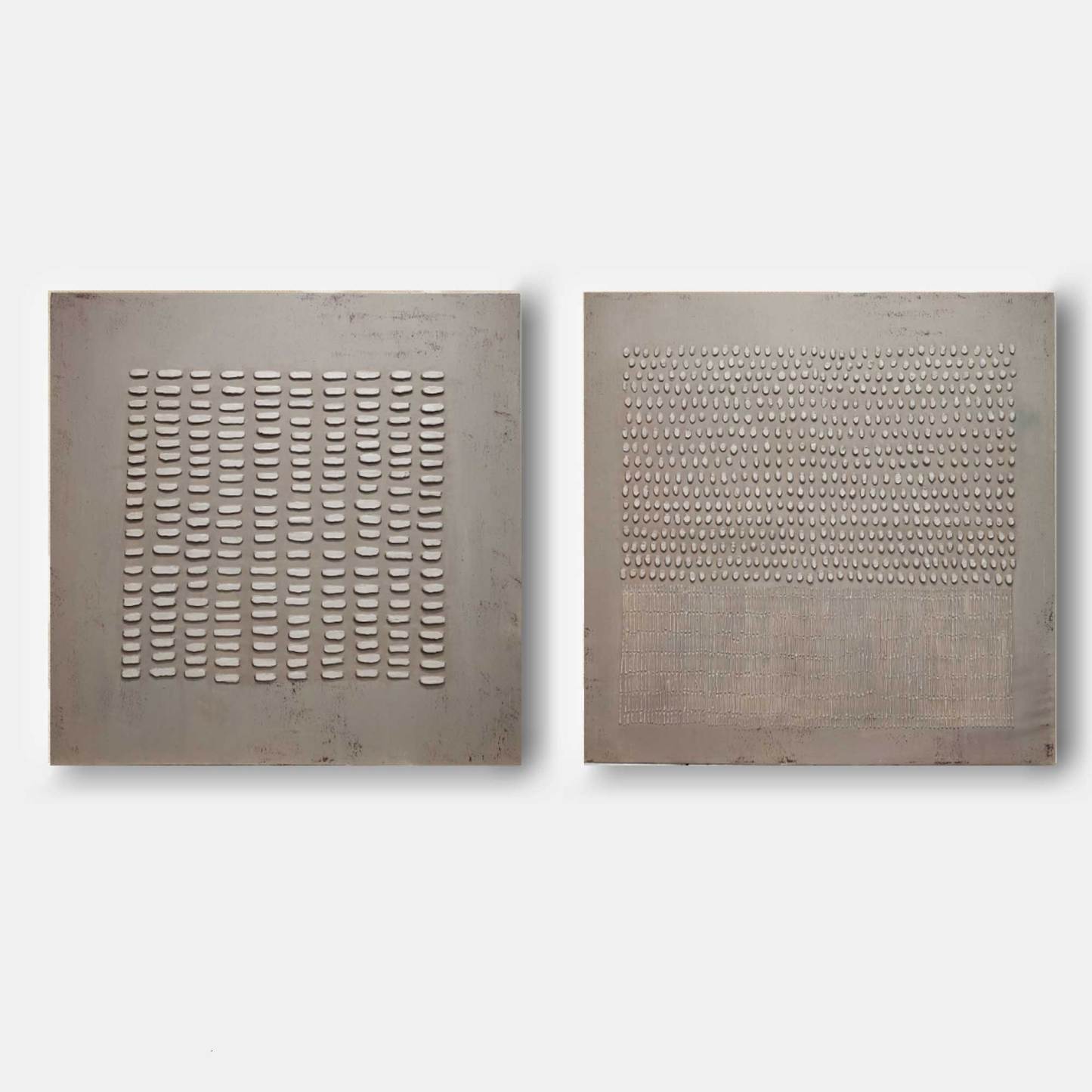 Plaster Art Painting hand - painted Set Of 2 #HM452-Homemural