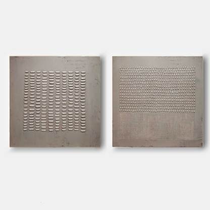 Plaster Art Painting hand - painted Set Of 2 #HM452-Homemural