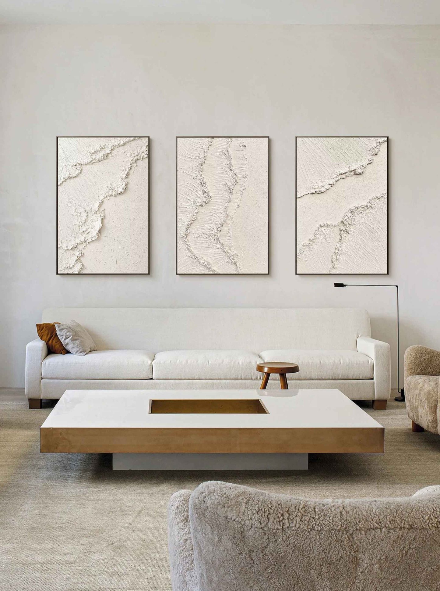 Plaster Art Painting hand - painted Set Of 3 #HM720-Homemural