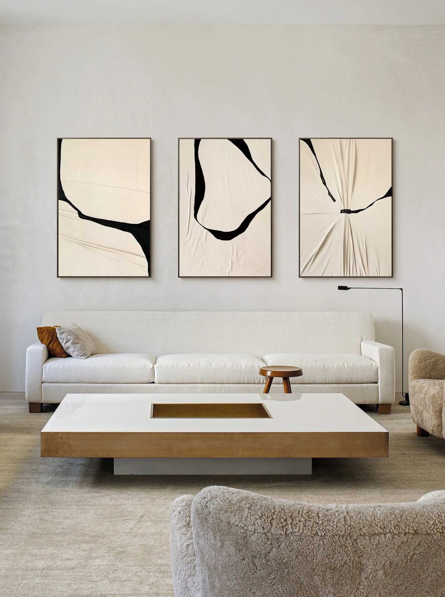 Wabi-Sabi Art Painting hand - painted Set Of 3 #HM647-Homemural