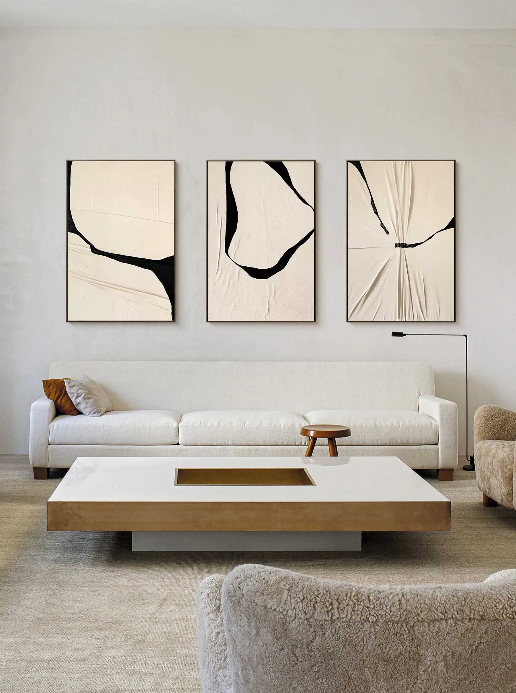 Wabi-Sabi Art Painting hand - painted Set Of 3 #HM647-Homemural