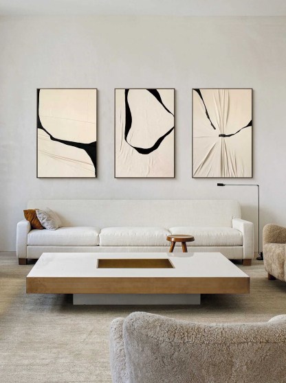 Wabi-Sabi Art Painting hand - painted Set Of 3 #HM647-Homemural