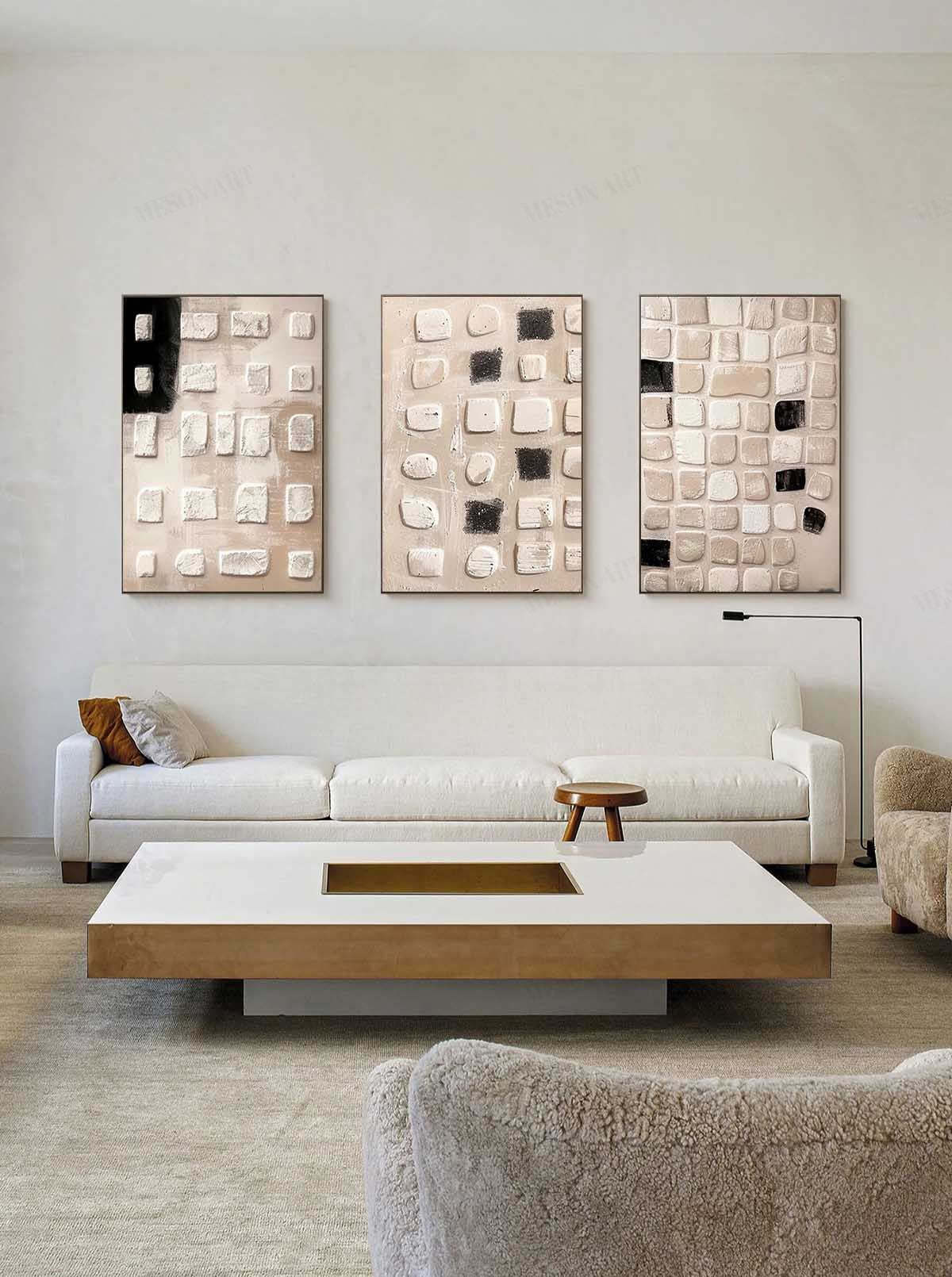 Wabi-Sabi Art Painting hand - painted Set Of 3 #HM284-Homemural