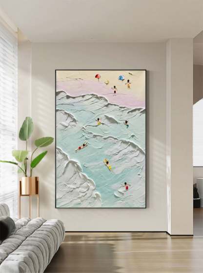 Plaster Art Painting hand - painted #HM385-Homemural
