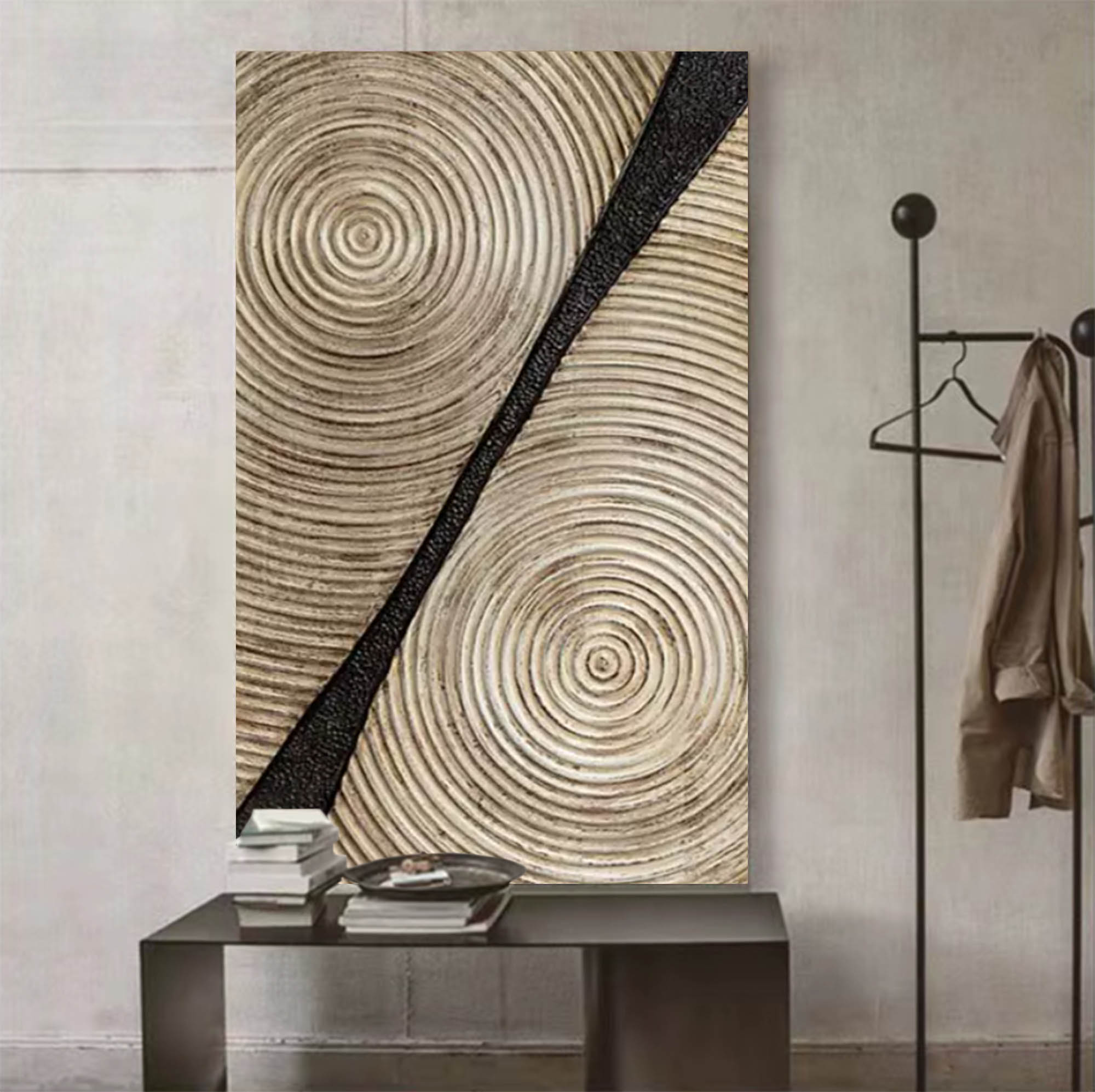 Plaster Art Painting hand - painted #HM454-Homemural