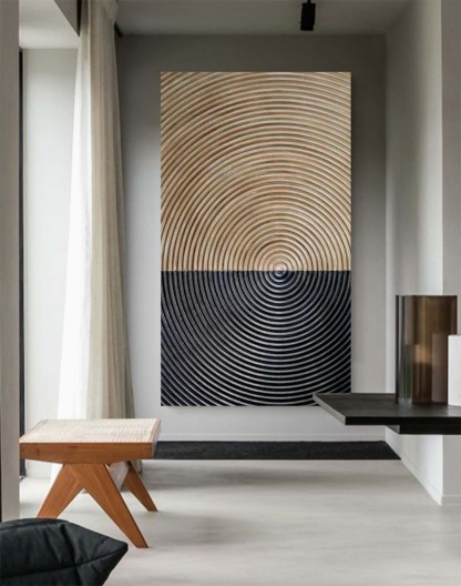 Plaster Art Painting hand - painted #HM560-Homemural