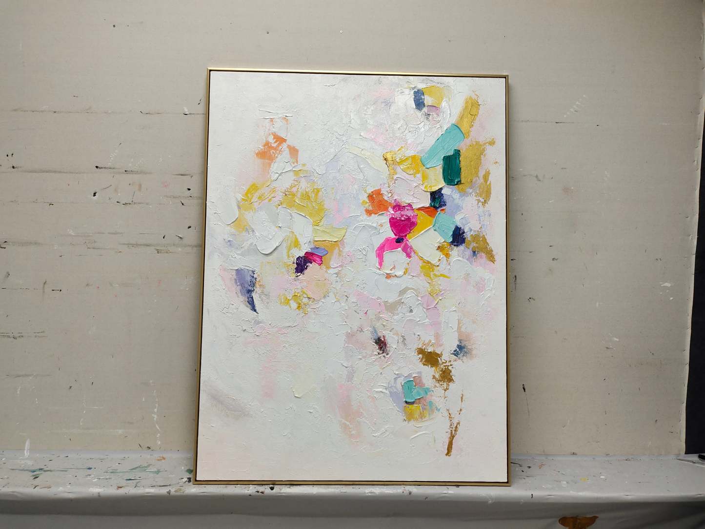 Plaster Art Painting hand - painted #HM697-Homemural