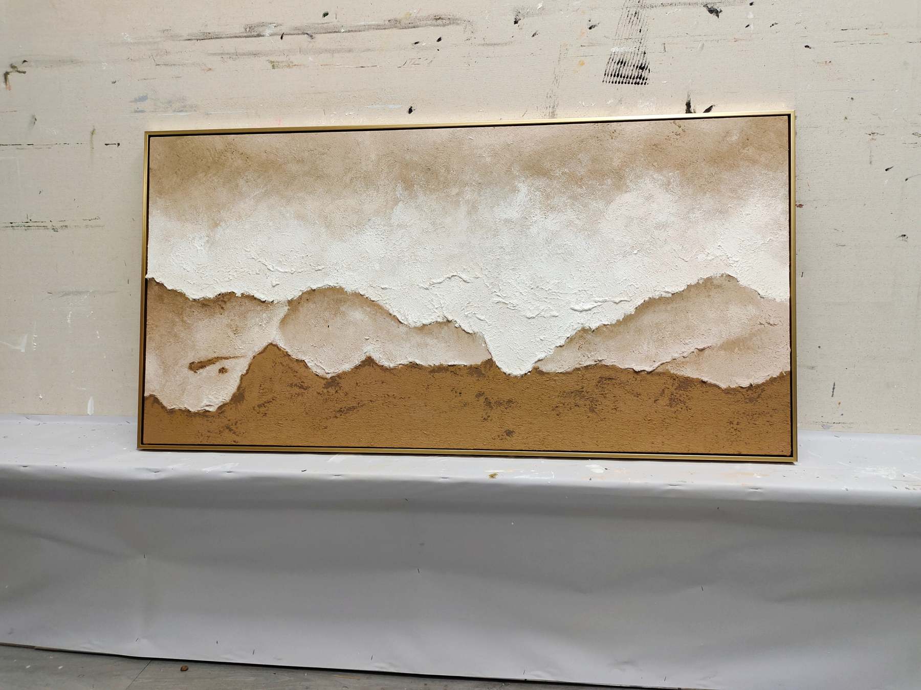 Plaster Art Painting hand - painted #HM506-Homemural