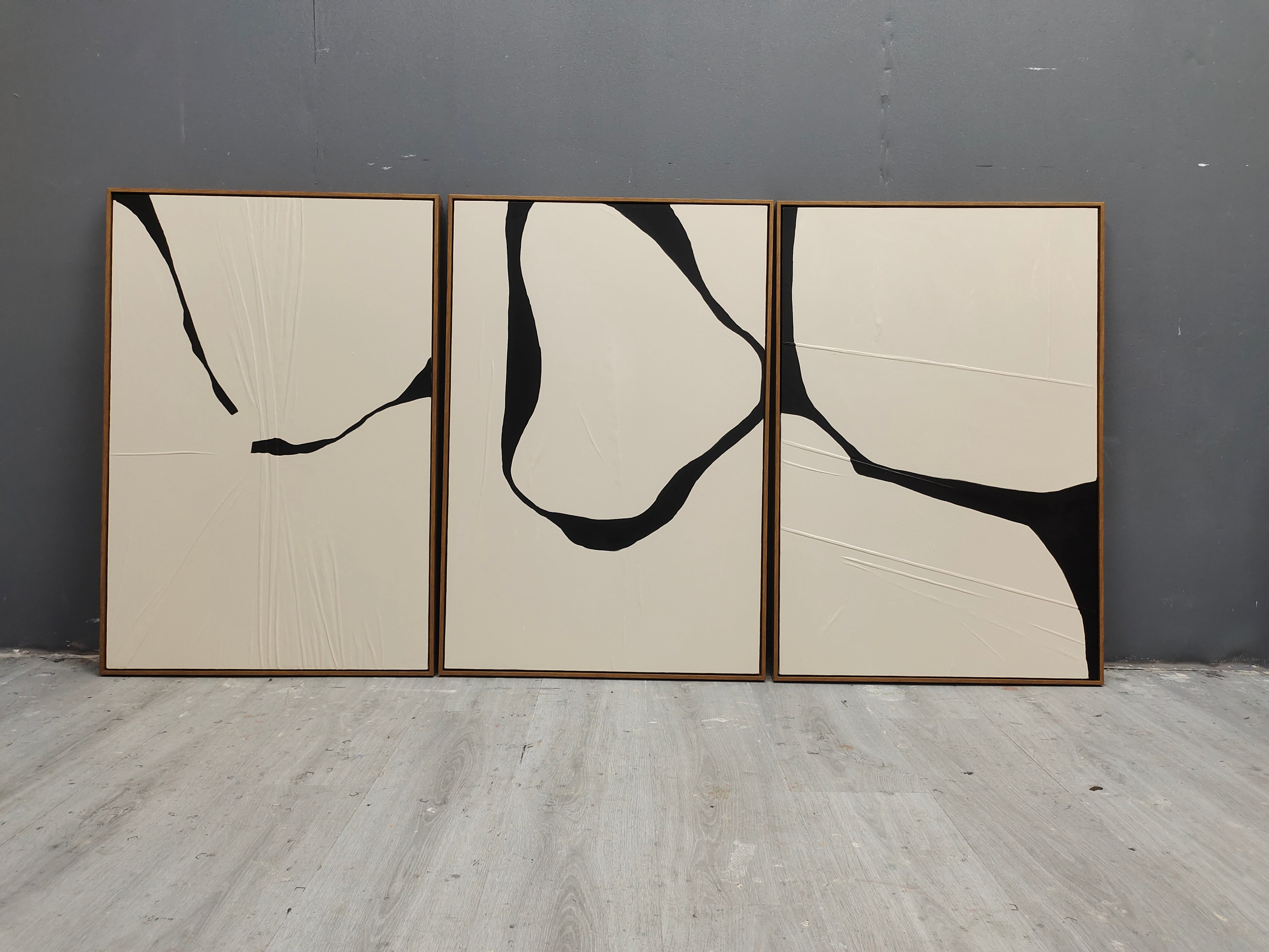 Wabi-Sabi Art Painting hand - painted Set Of 3 #HM647-Homemural