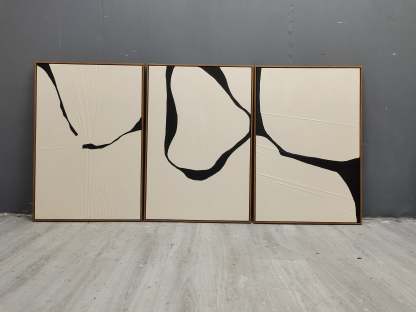 Wabi-Sabi Art Painting hand - painted Set Of 3 #HM647-Homemural