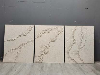 Plaster Art Painting hand - painted Set Of 3 #HM720-Homemural