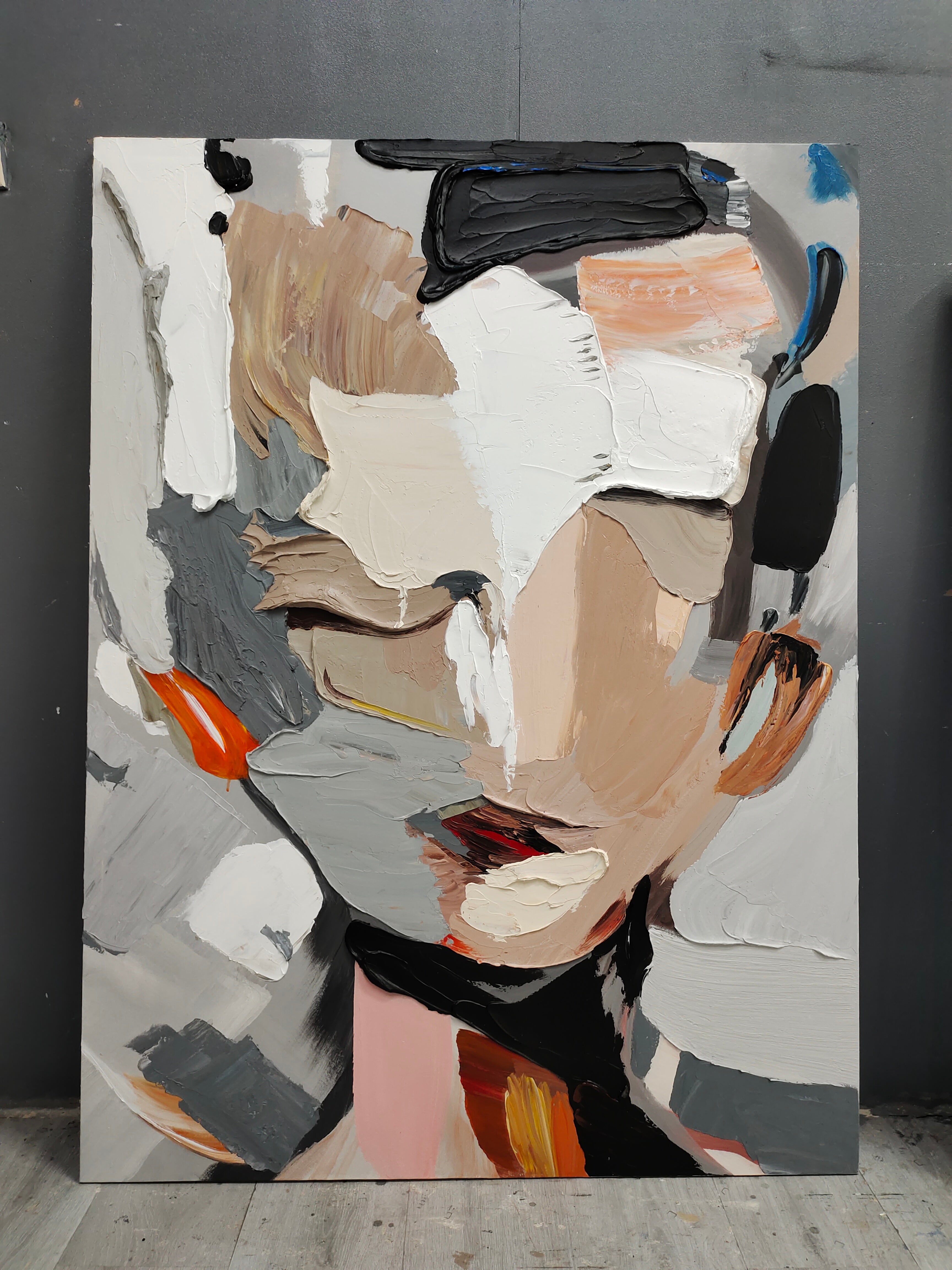 Plaster Art Painting hand - painted #HM672-Homemural