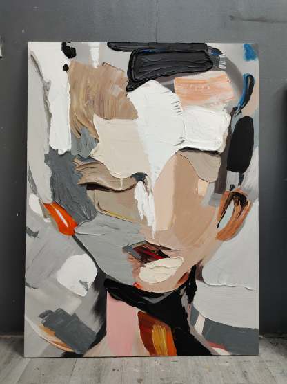 Plaster Art Painting hand - painted #HM672-Homemural