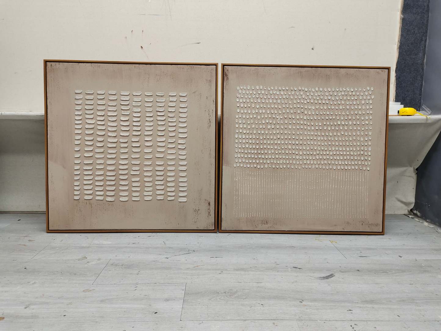 Plaster Art Painting hand - painted Set Of 2 #HM452-Homemural