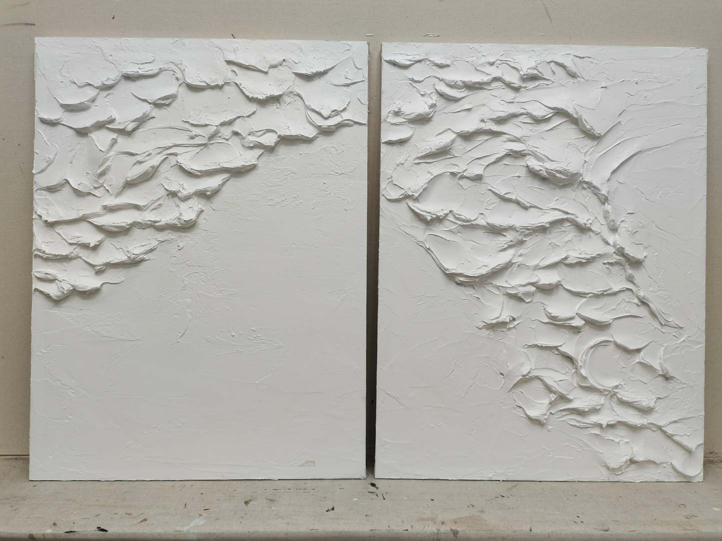 Plaster Art Painting hand - painted Set Of 2 #HM1288