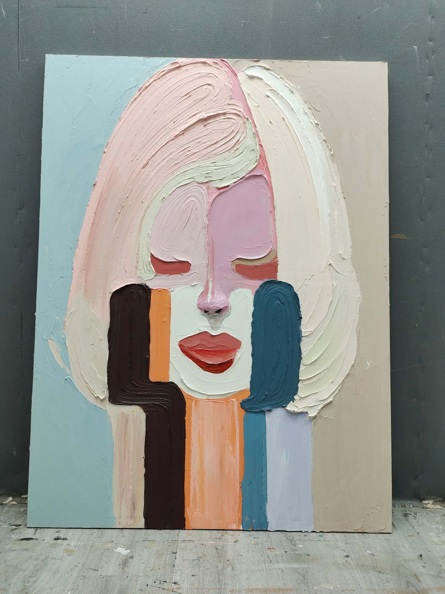 Plaster Art Painting hand - painted #HM719-Homemural