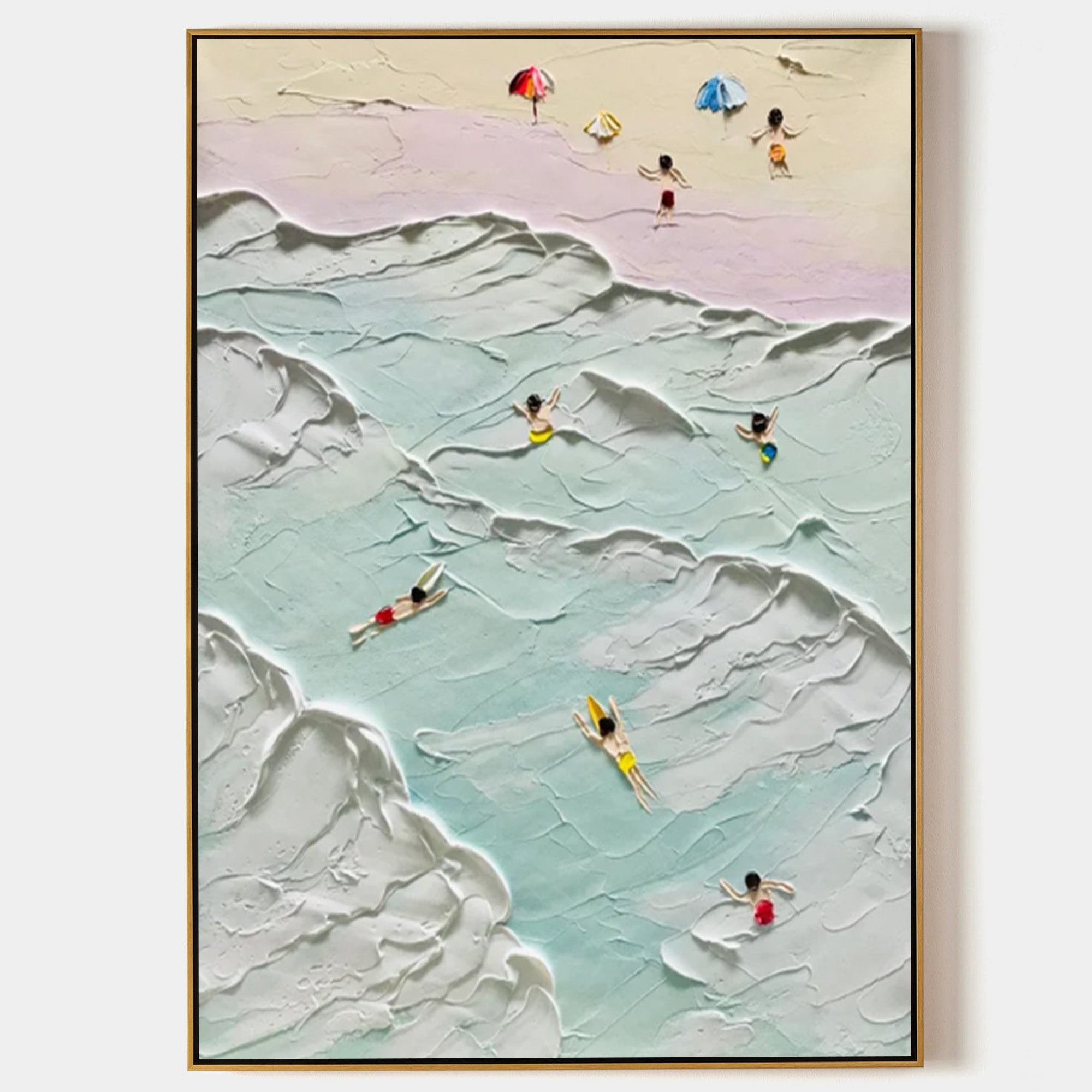 Plaster Art Painting hand - painted #HM385-Homemural