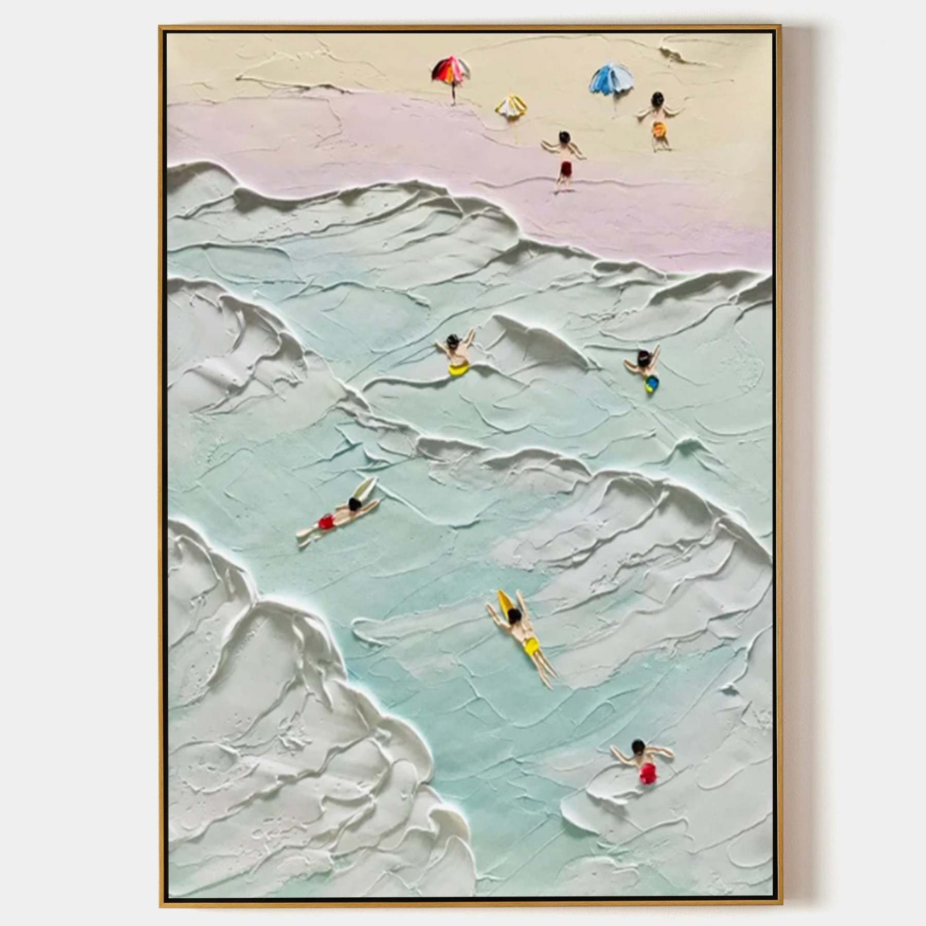 Plaster Art Painting hand - painted #HM385-Homemural