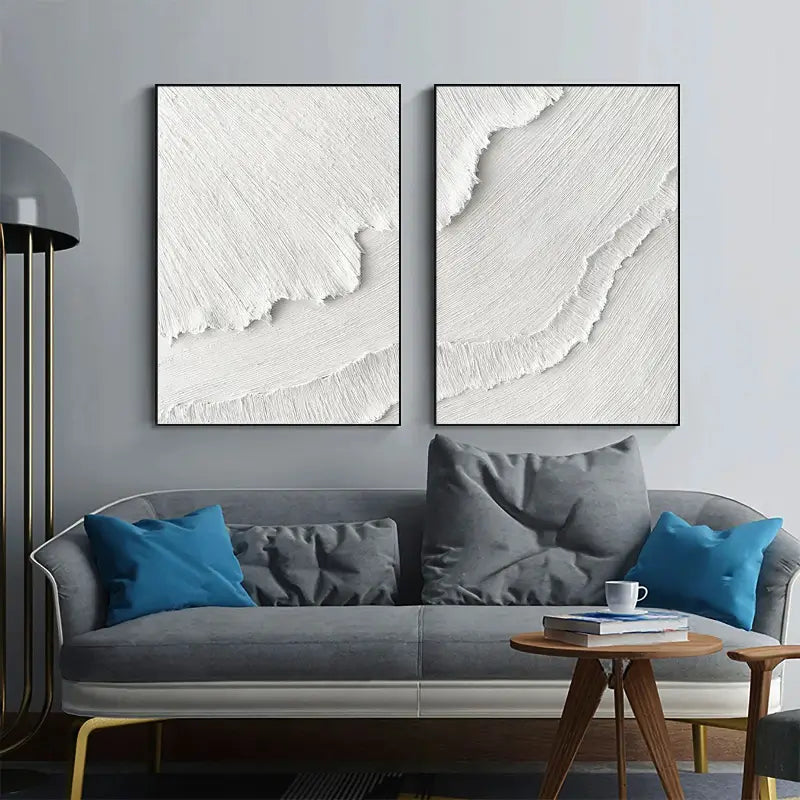 Plaster Art Painting hand - painted Set Of 2 #HM1467