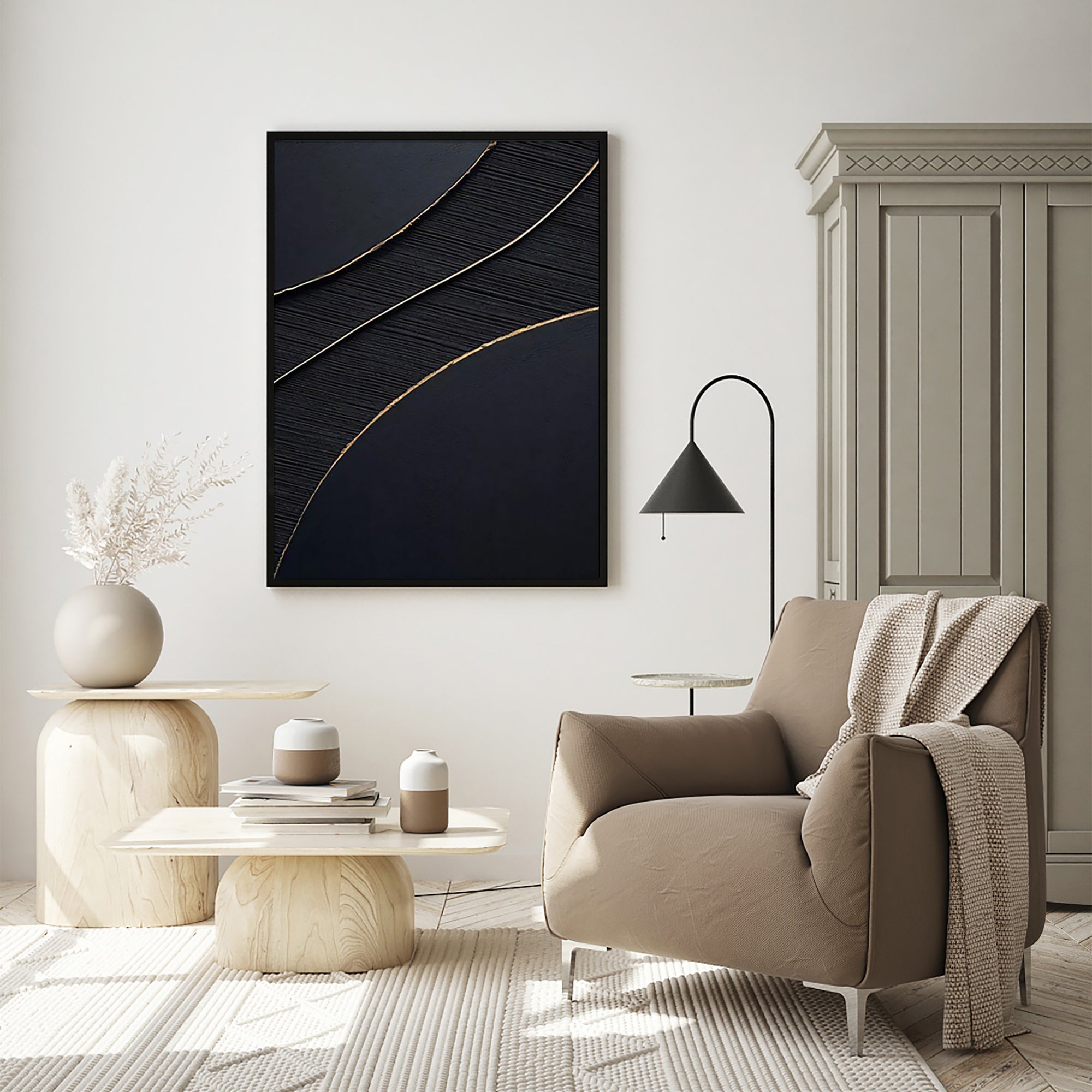 Contemporary Minimalist Art Painting hand - painted #HM1405