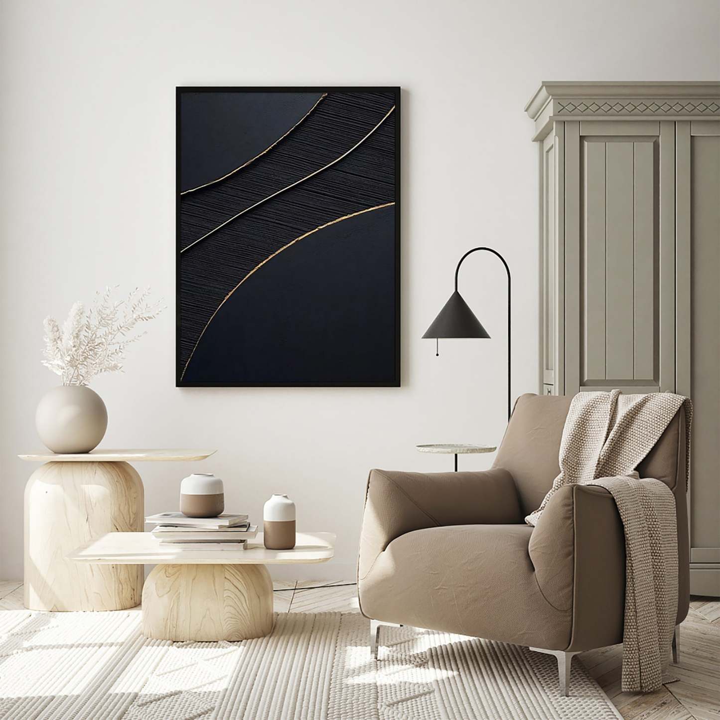 Contemporary Minimalist Art Painting hand - painted #HM1405
