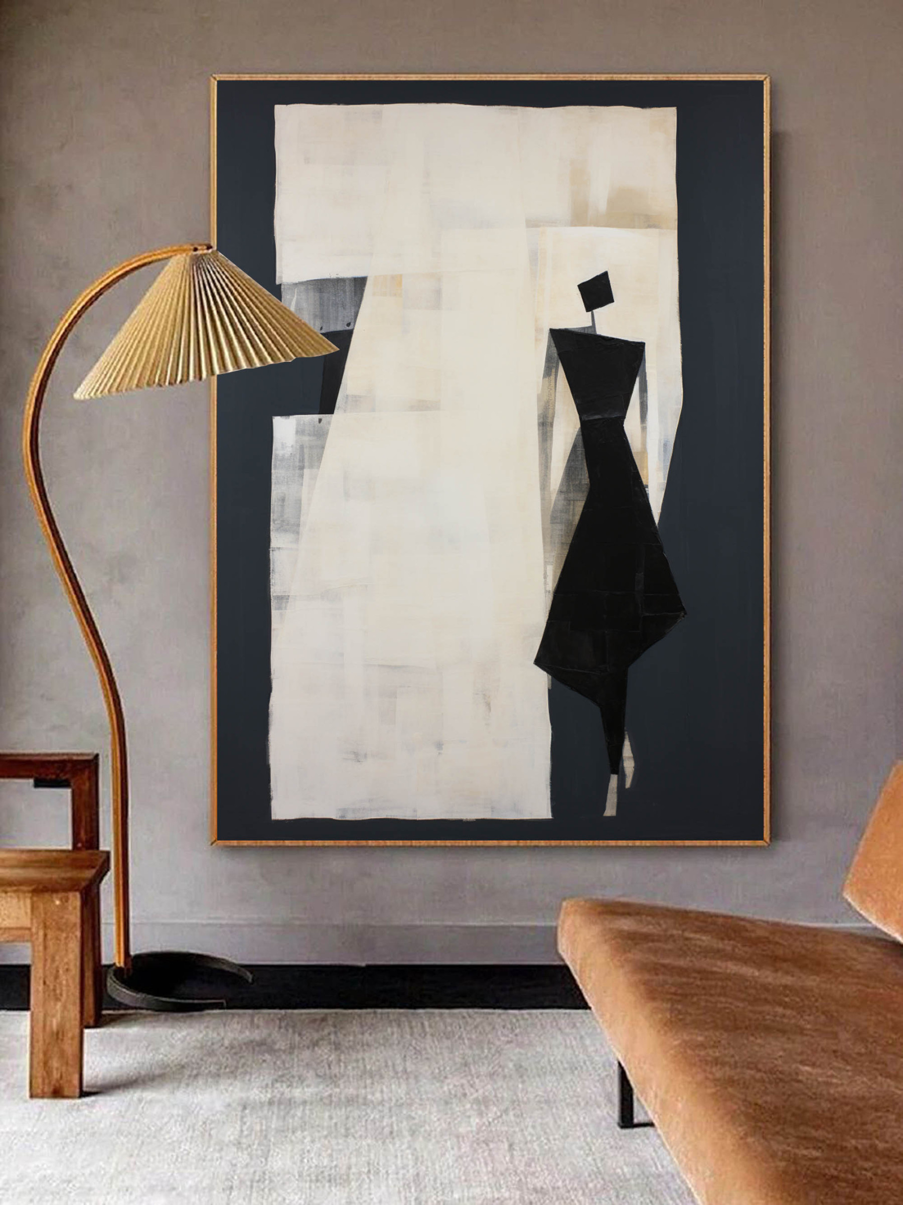 Contemporary Minimalist Art Painting hand - painted #HM163
