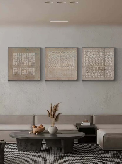 Plaster Art Painting hand - painted Set Of 3 #HM675-Homemural