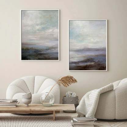 Landscape Art Painting hand-painted Set Of 2 #HM1431