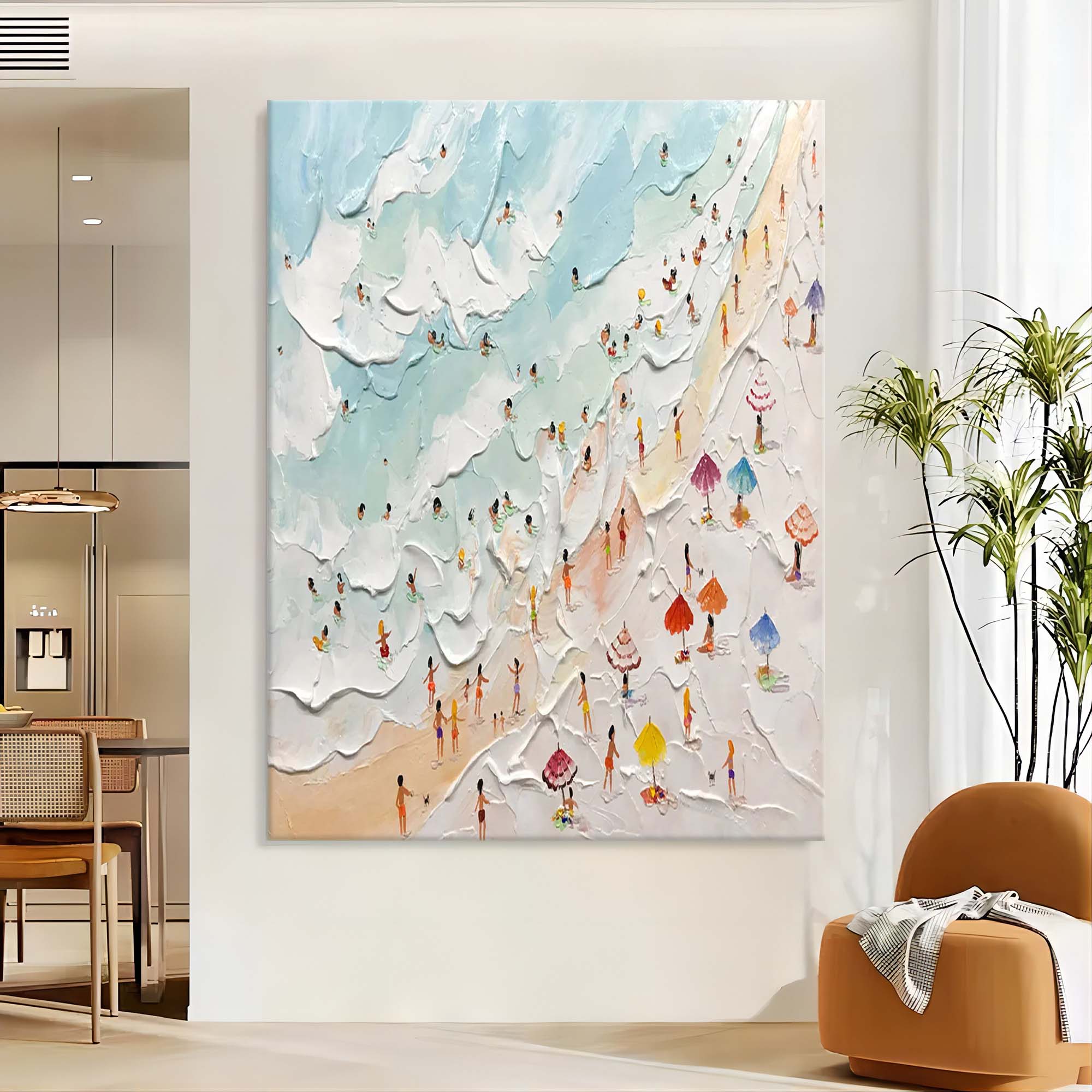 Plaster Art Painting hand - painted #HM117-Homemural