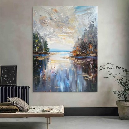 Landscape Art Painting hand-painted #HM1247