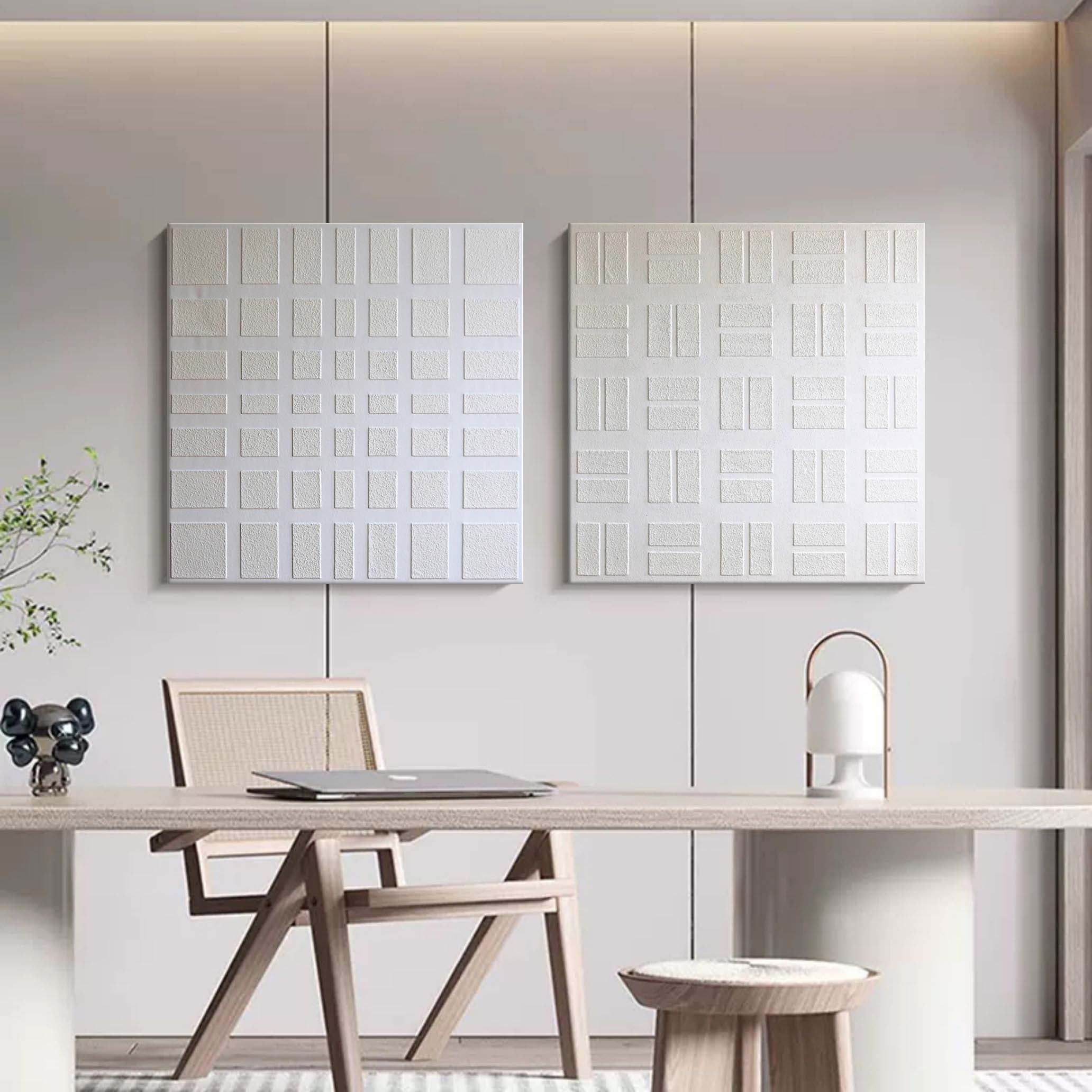 Plaster Art Painting hand - painted Set Of 2 #HM1298