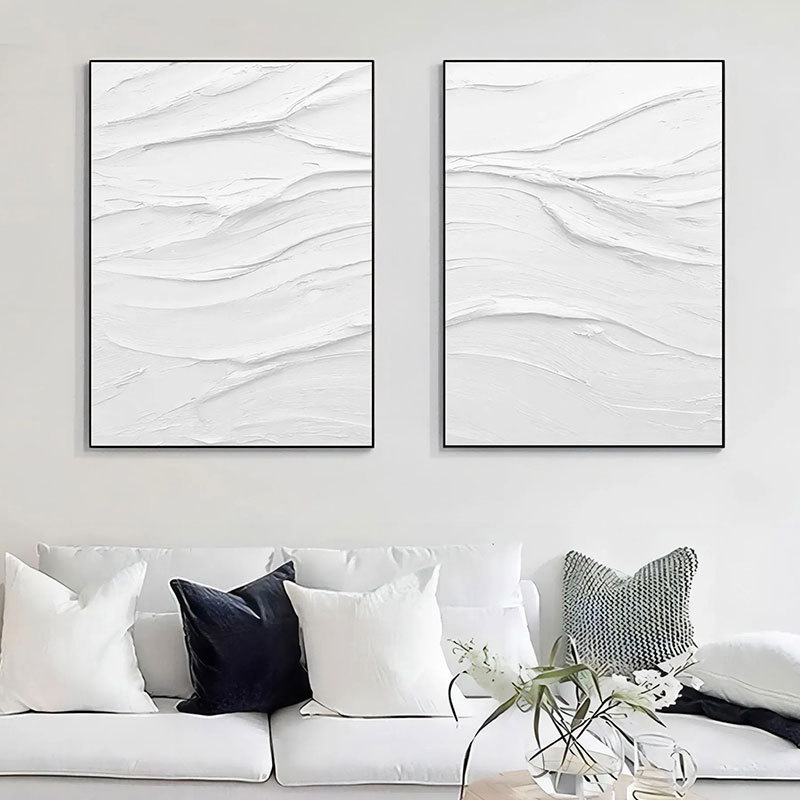 Plaster Art Painting hand - painted Set Of 2 #HM1363