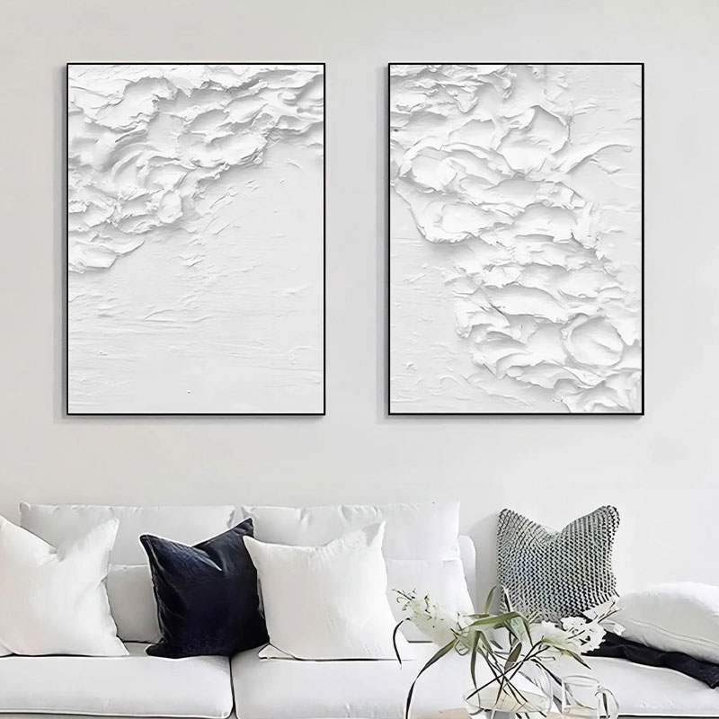 Plaster Art Painting hand - painted Set Of 2 #HM1288