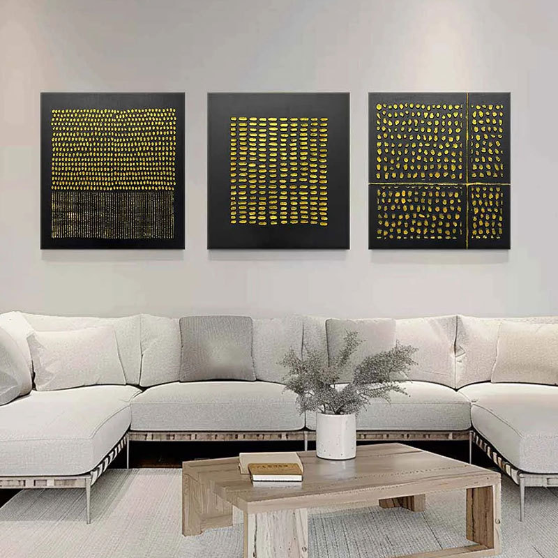 Plaster Art Painting hand - painted Set Of 3 #HM1280