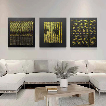 Plaster Art Painting hand - painted Set Of 3 #HM1280