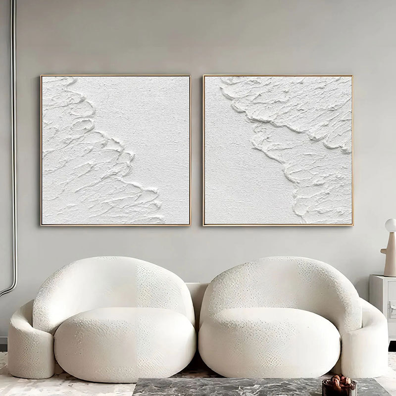 Plaster Art Painting hand - painted Set Of 2 #HM1378