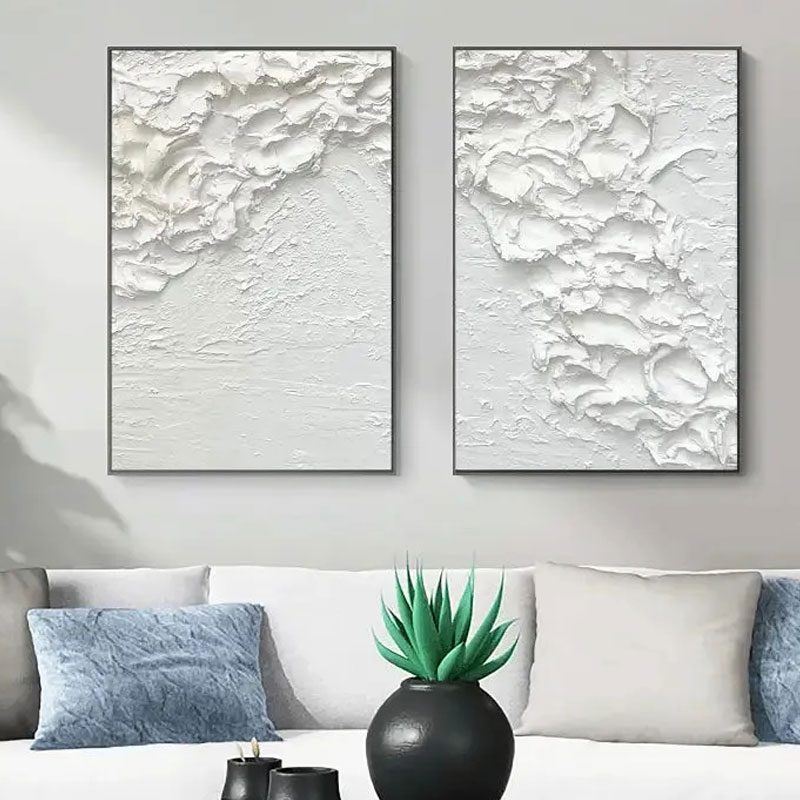 Plaster Art Painting hand - painted Set Of 2 #HM1415