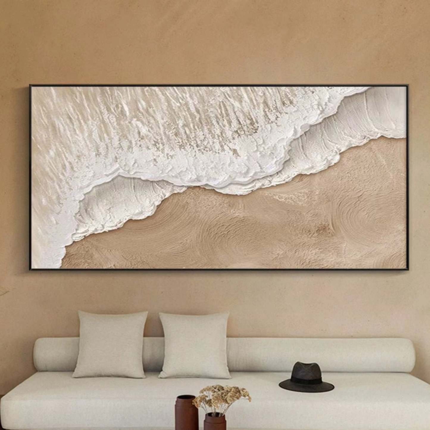 Ocean Plaster Art Painting hand - painted #HM1463