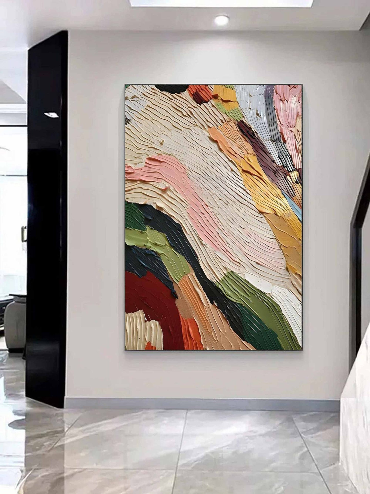 Plaster Art Painting hand - painted #HM377-Homemural