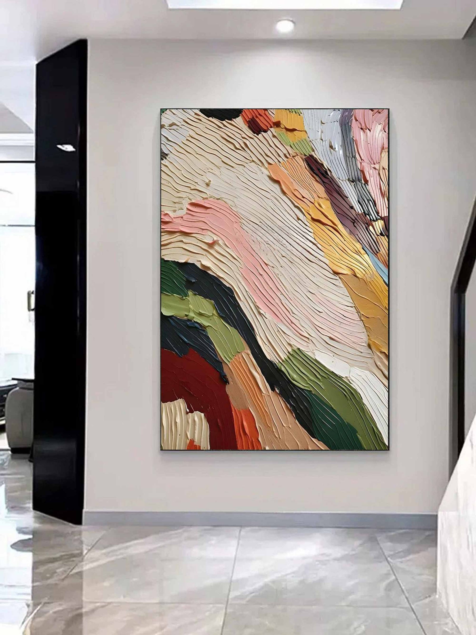 Plaster Art Painting hand - painted #HM377-Homemural