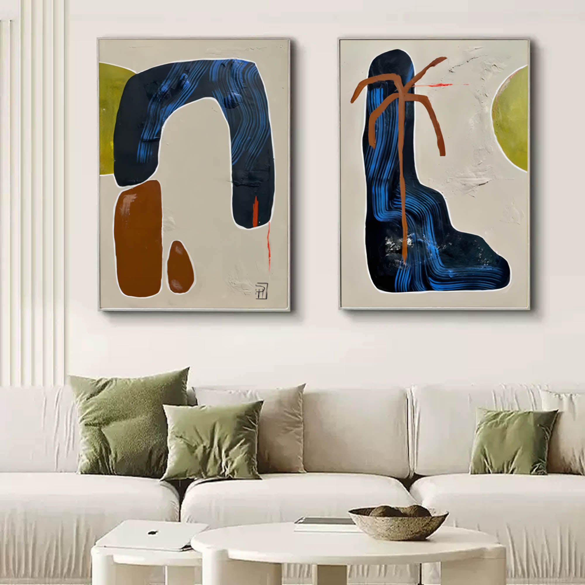 Abstract Painting Set Of 2 #SP147-Homemural