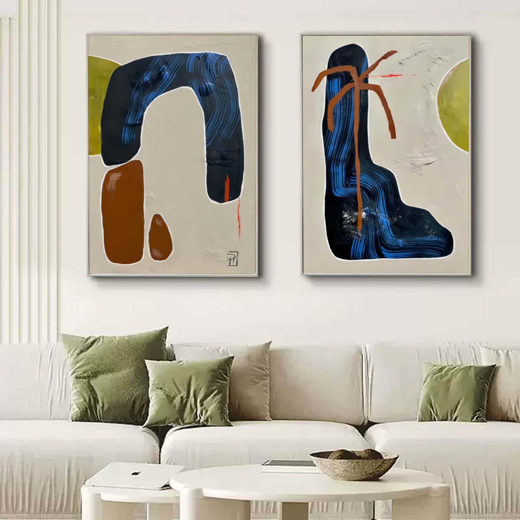 Abstract Painting Set Of 2 #SP147-Homemural