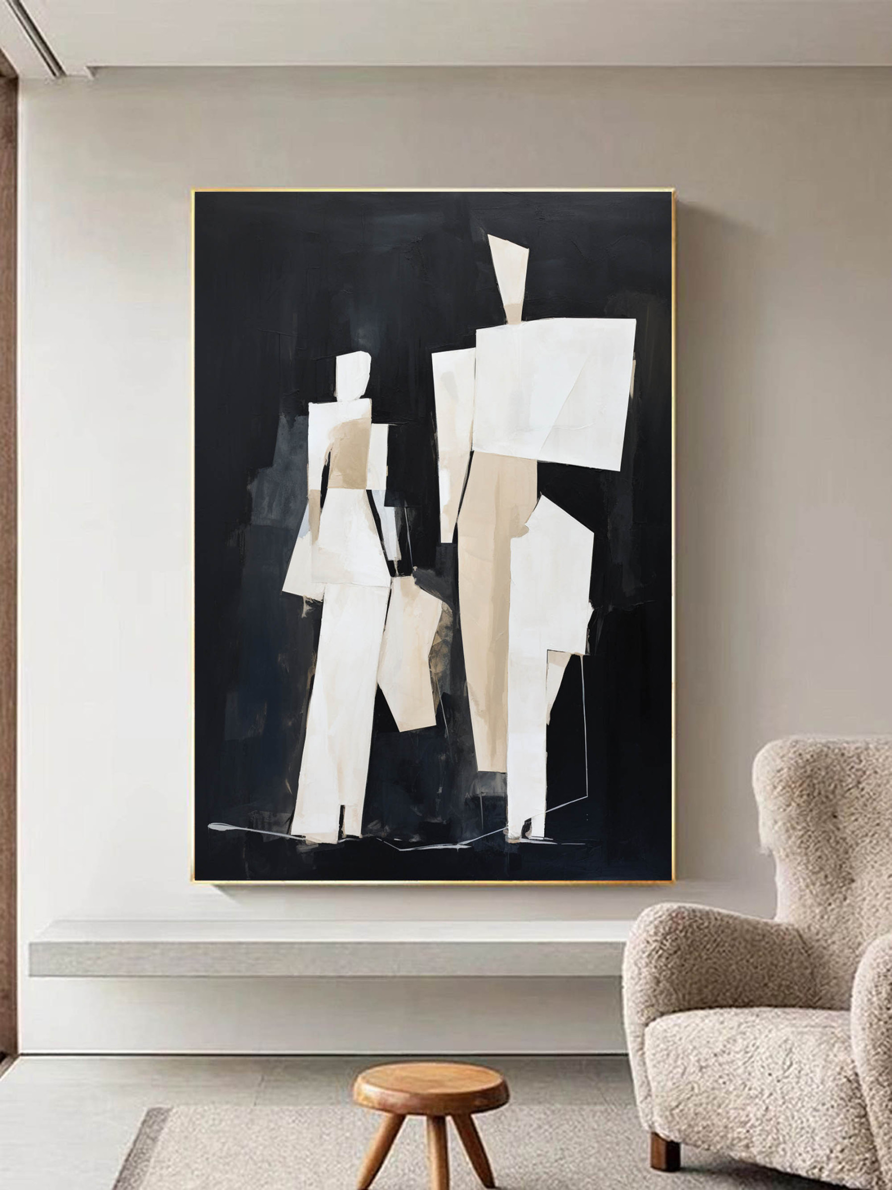 Contemporary Minimalist Art Painting hand - painted #HM577