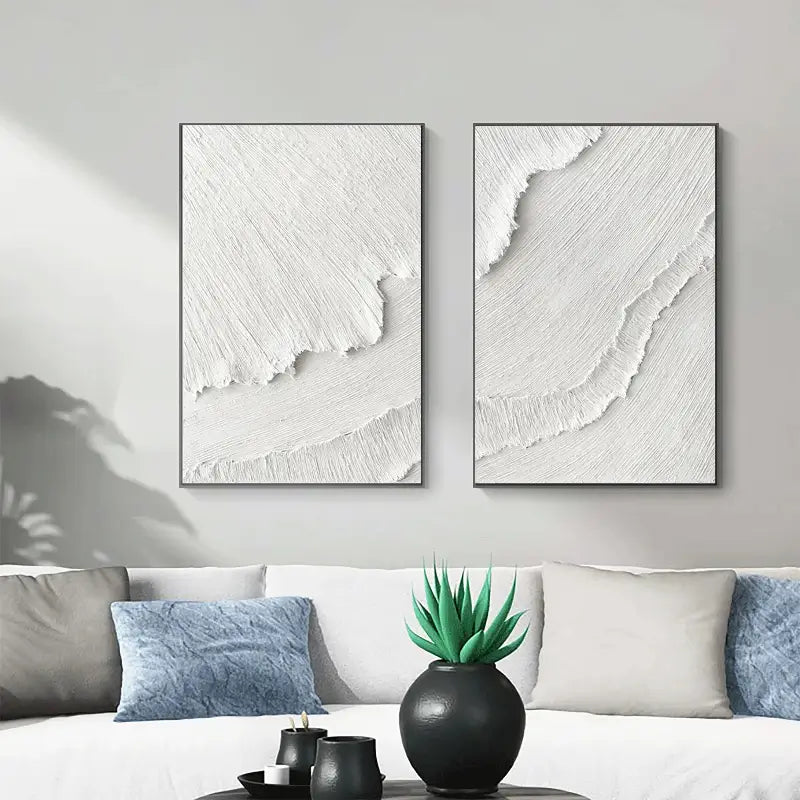 Plaster Art Painting hand - painted Set Of 2 #HM1467