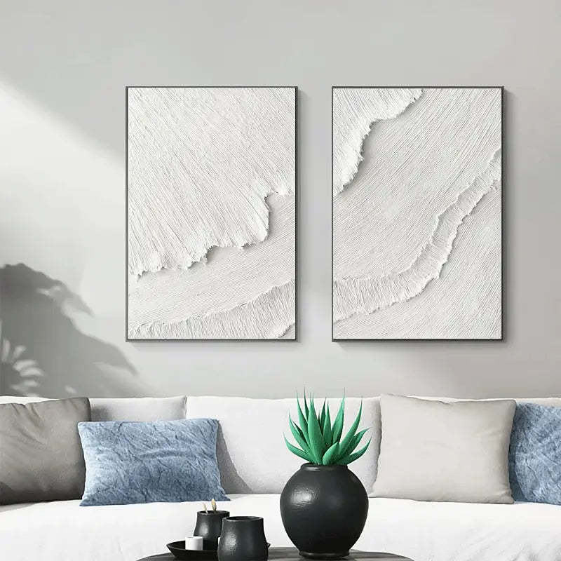 Plaster Art Painting hand - painted Set Of 2 #HM1467
